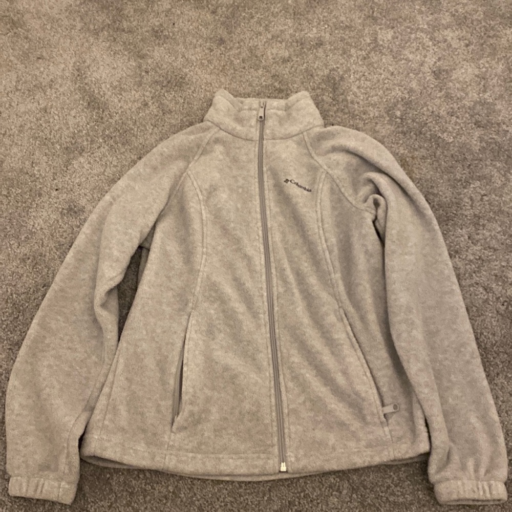 Gray Columbia Fleece Zip Up Jacket